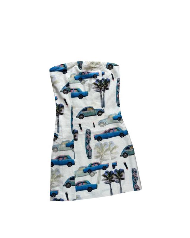 Vestido strapless estampado Peppermayo vintage
