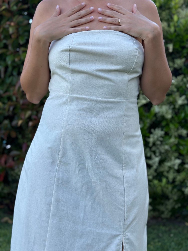 Vestido strapless de lino Cider vintage